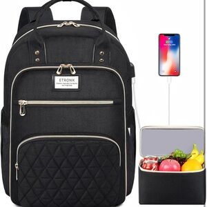ETRONIK Lunch Backpack for Women, 15.6 inch Laptop Backpack with USB Port